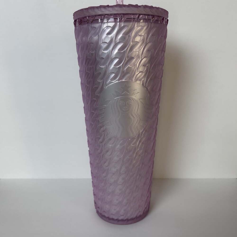 Starbucks 2024 Matte Light Pink Soft Touch Chain Link Venti Cold Cup Tumbler